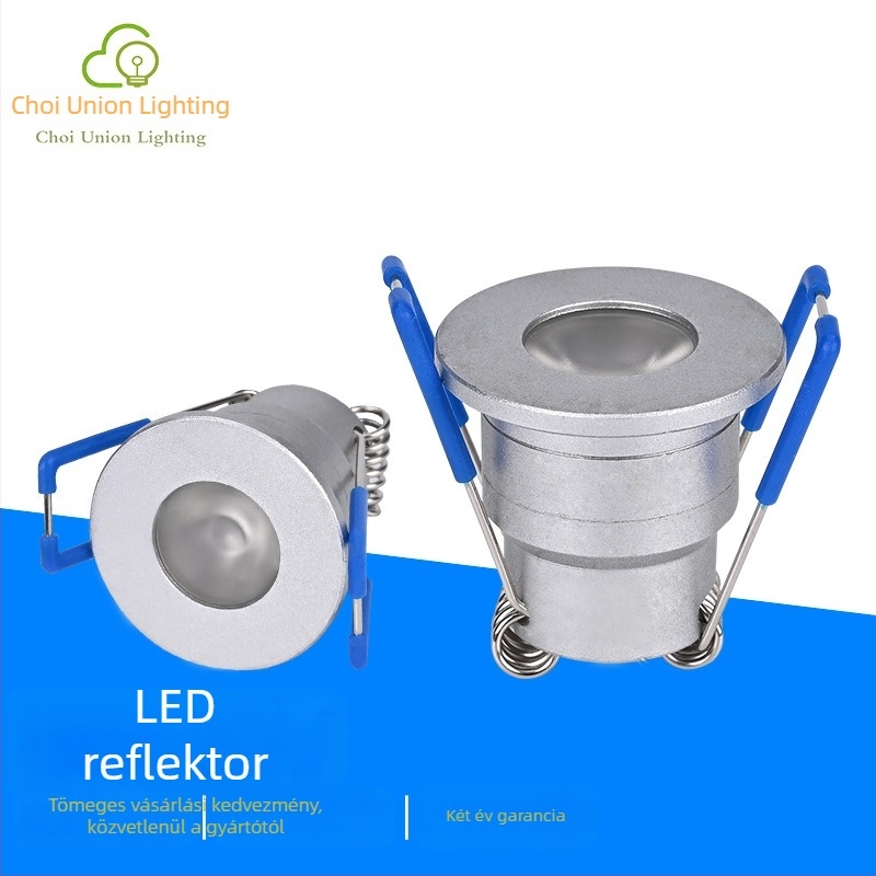 LED spot lámpa szekrényhez — mini beépíthető burkolat, alumínium ház, ideális ékszer- és vitrinszekrényekhez