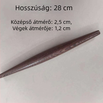 Fából készült nyújtófa hegyes végekkel, hagyományos tészta nyújtó otthoni használatra