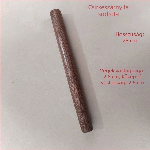 Fából készült nyújtófa hegyes végekkel, hagyományos tészta nyújtó otthoni használatra
