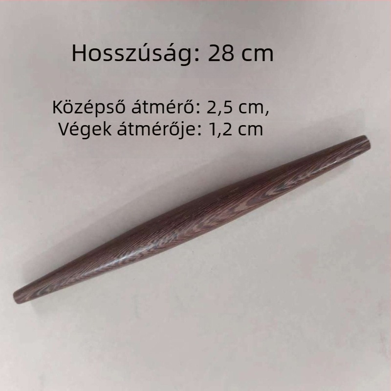 Fából készült nyújtófa hegyes végekkel, hagyományos tészta nyújtó otthoni használatra