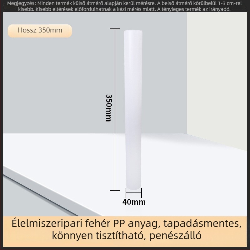 PP tapadásmentes nyújtófa, élelmiszer-minőségű fondant nyújtófa, háztartási használatra, ideális dumpling tölteléknél és nudli nyújtására