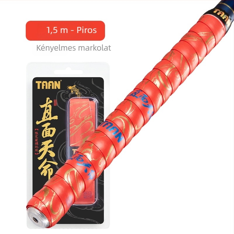 Taiang Destiny FH01DZ izzadásgátló fogóöv, 2 m hosszú, arany bevonattal a markolat számára 1,5 m wrap, csúszásmentes PU felület, ideális horgászbotokhoz és badmintonütőkhöz