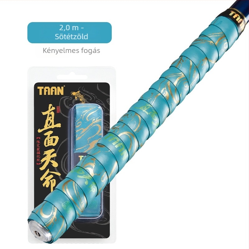Taiang Destiny FH01DZ izzadásgátló fogóöv, 2 m hosszú, arany bevonattal a markolat számára 1,5 m wrap, csúszásmentes PU felület, ideális horgászbotokhoz és badmintonütőkhöz