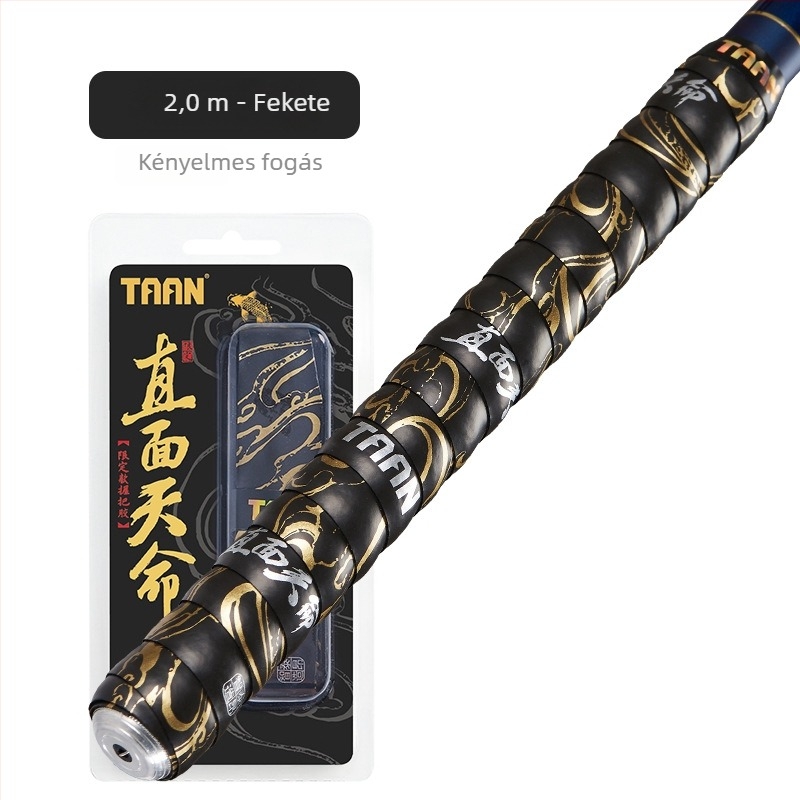 Taiang Destiny FH01DZ izzadásgátló fogóöv, 2 m hosszú, arany bevonattal a markolat számára 1,5 m wrap, csúszásmentes PU felület, ideális horgászbotokhoz és badmintonütőkhöz