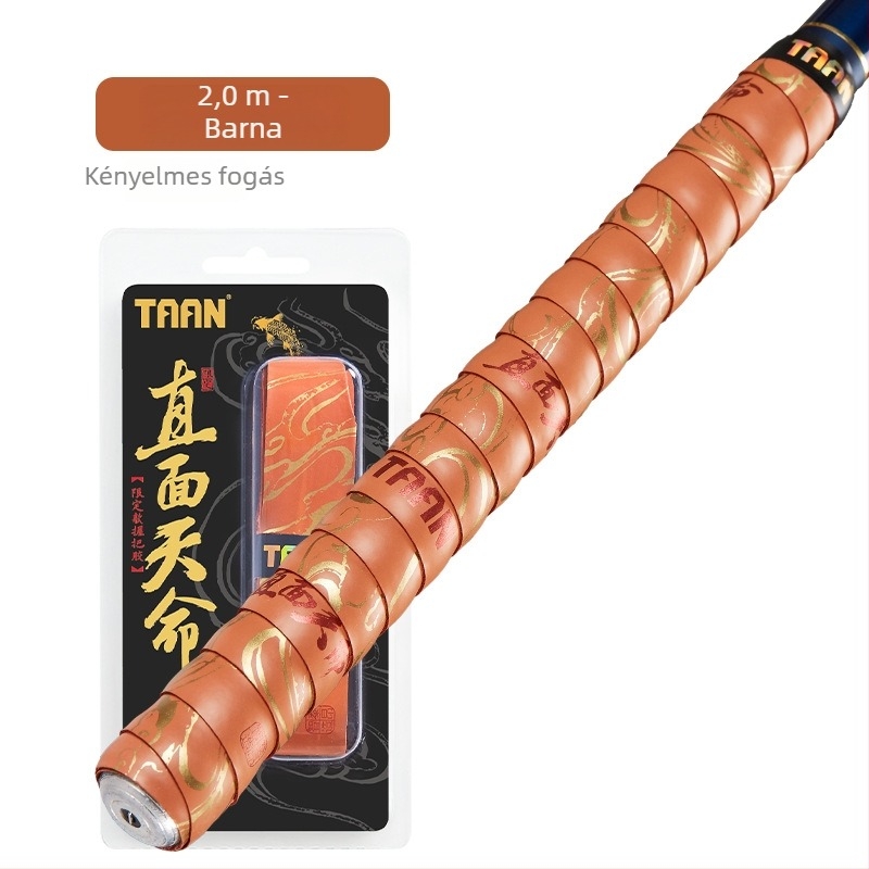 Taiang Destiny FH01DZ izzadásgátló fogóöv, 2 m hosszú, arany bevonattal a markolat számára 1,5 m wrap, csúszásmentes PU felület, ideális horgászbotokhoz és badmintonütőkhöz