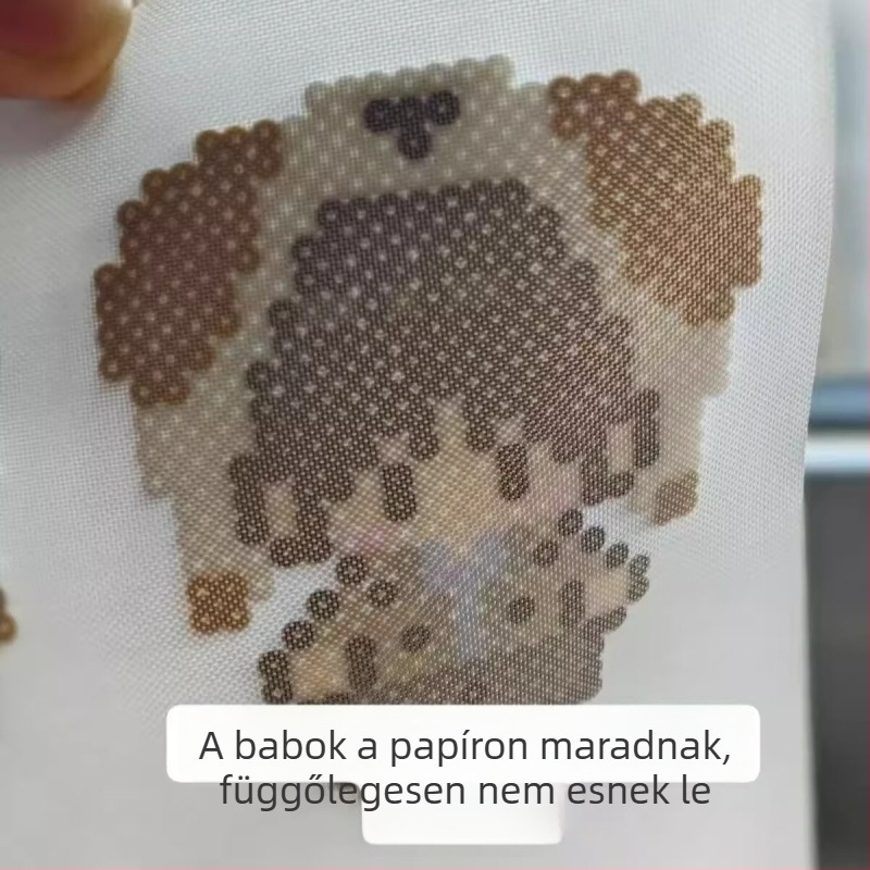 Vastag élű gyöngyfűző vászon tapadásmentes vasalópapírral, DIY gyöngyfűzéshez, hőálló