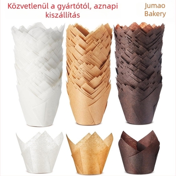 Tulip alakú sütőpapírok, zsírtartó és hőálló, 50 darab