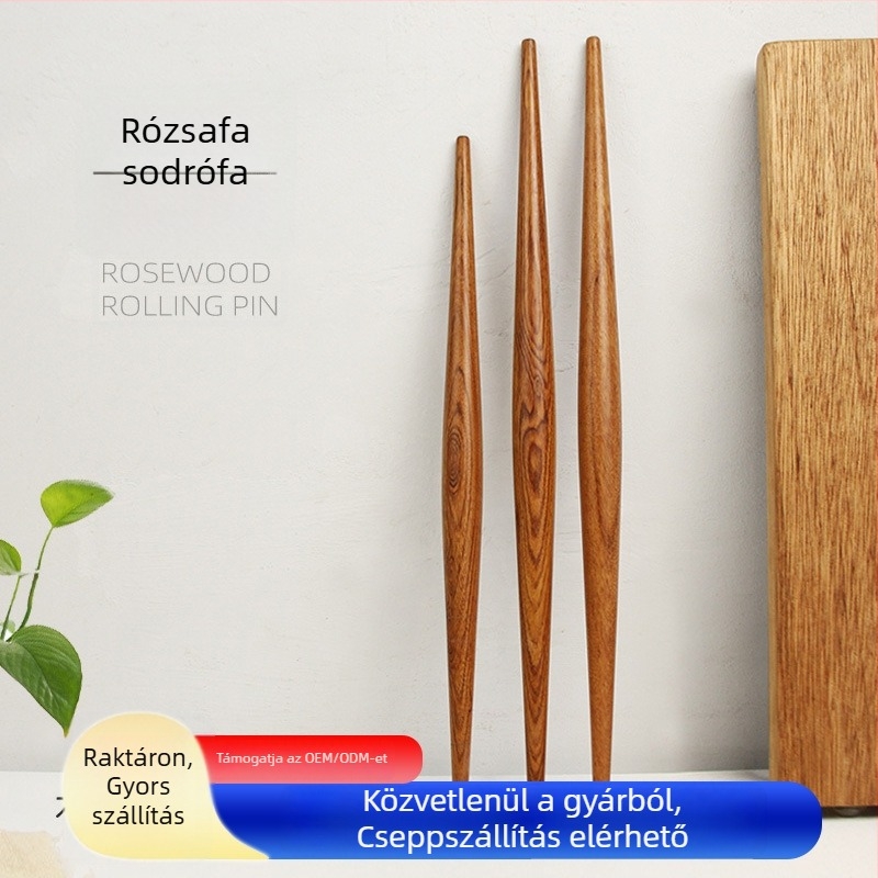 Rosewood nyújtófa hegyes végekkel, háztartási használatra, tömörfa, dumpling tészta lapjaihoz