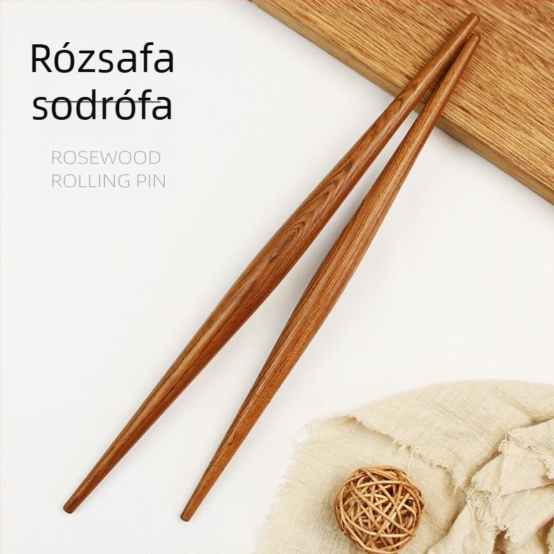 Rosewood nyújtófa hegyes végekkel, háztartási használatra, tömörfa, dumpling tészta lapjaihoz