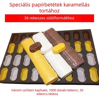 72-oval sütőpapír tepsi 36 darab tortaformával, szilikon bevonattal, olajálló