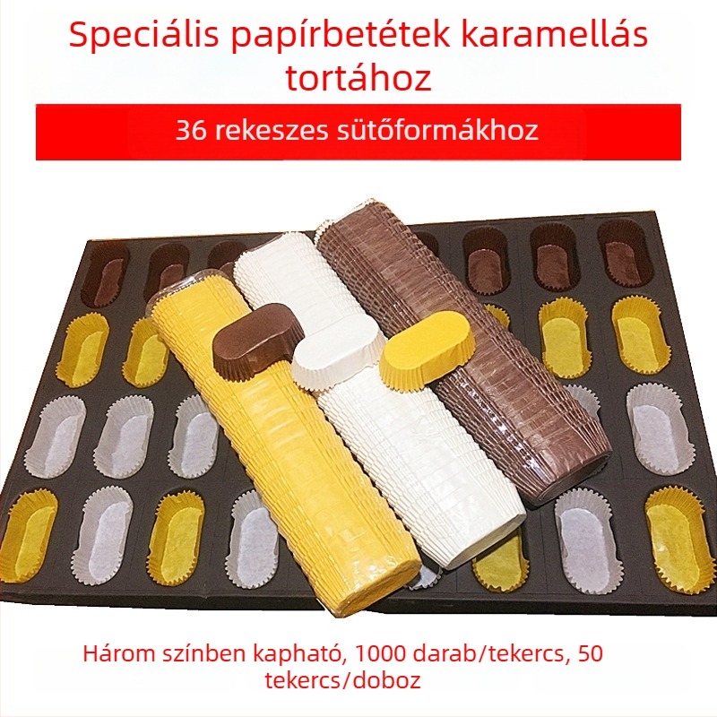 72-oval sütőpapír tepsi 36 darab tortaformával, szilikon bevonattal, olajálló