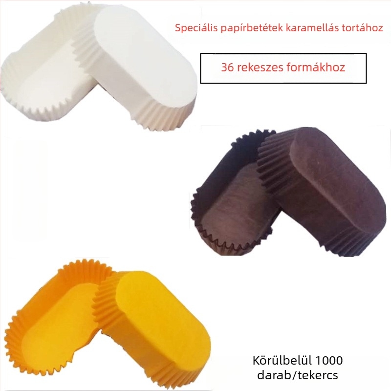 72-oval sütőpapír tepsi 36 darab tortaformával, szilikon bevonattal, olajálló