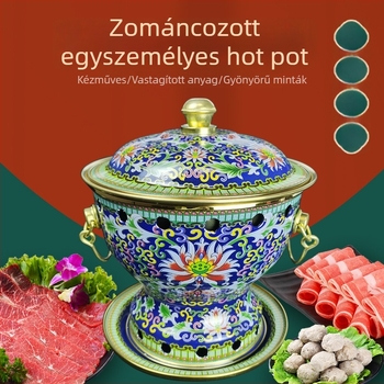 Zománcolt réz egyszemélyes mini forró fazék asztali alkoholos égővel