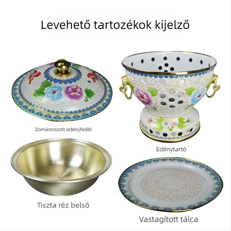 Zománcolt réz egyszemélyes mini forró fazék asztali alkoholos égővel