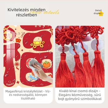 Új kínai stílusú nappali faliképe televízió mögé, ünnepi kínai csomó függő dekoráció a Tavaszi Fesztiválhoz