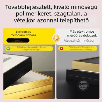 Elektromérő dobozhoz és kapcsolódó elektromos panelokhoz dekoratív festmény, fa keretben, vintage stílus