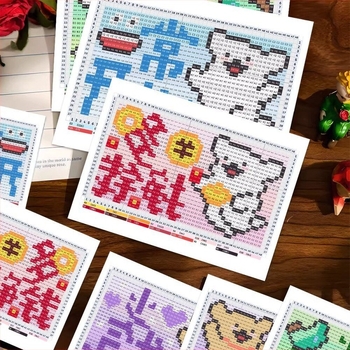 24 vonalas kiskutyás bead art kártya — DIY sablonok