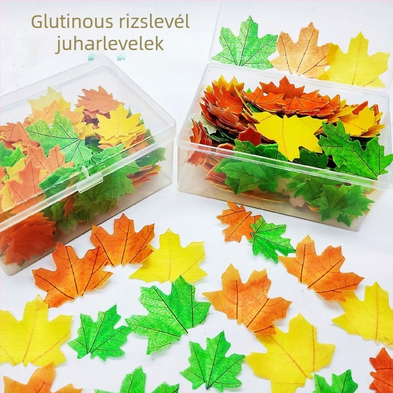 Juharlevél waferpapír dekorációk tortákhoz és hideg tálakhoz, díszítő betétek