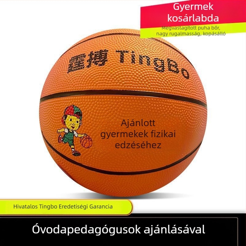 Kék gumi kosárlabda, méretek 3, 4, 5 és 7, kopásálló beltéri és kültéri használatra, gyerekeknek és fiataloknak.