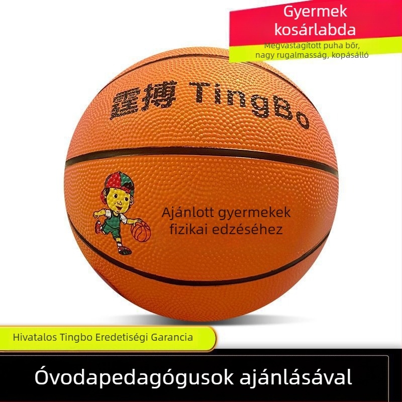 Kék gumi kosárlabda, méretek 3, 4, 5 és 7, kopásálló beltéri és kültéri használatra, gyerekeknek és fiataloknak.