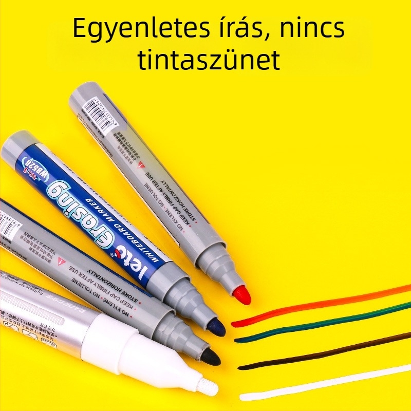 Fekete fehértábla marker, törölhető, széles heggyel, plakátokhoz és árjegyekhez