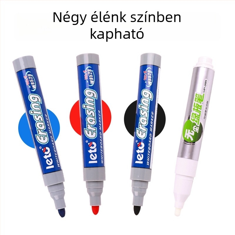 Fekete fehértábla marker, törölhető, széles heggyel, plakátokhoz és árjegyekhez
