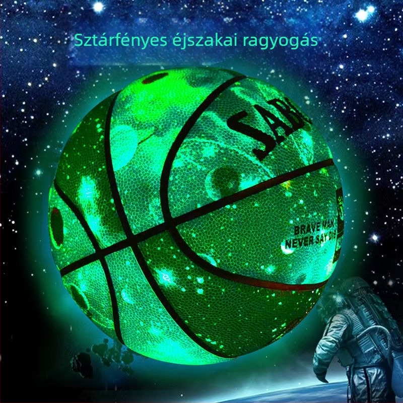 Éjszakai világító fluoreszcens kosárlabda, méret 7, fényvisszaverő a fiatalok és középiskolások számára