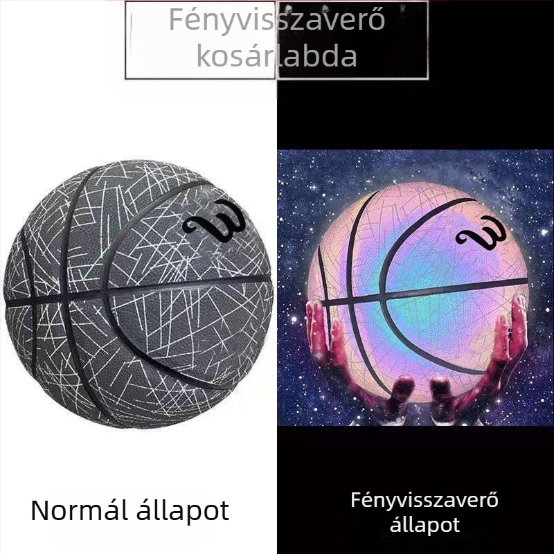 Éjszakai világító fluoreszcens kosárlabda, méret 7, fényvisszaverő a fiatalok és középiskolások számára