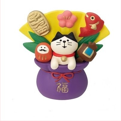 Japán Zakka Fox Hall könyvespolc macska dekorfigura – mini jelenet