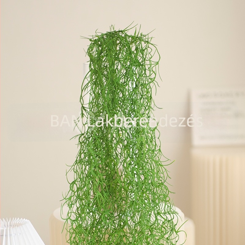 Mesterséges erdő-stílusú függő növények falidekorhoz, zöld növények Old Man's Beard