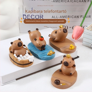 Capybara asztali dísz – tabletát és telefont tartó, kreatív és aranyos otthoni dekoráció