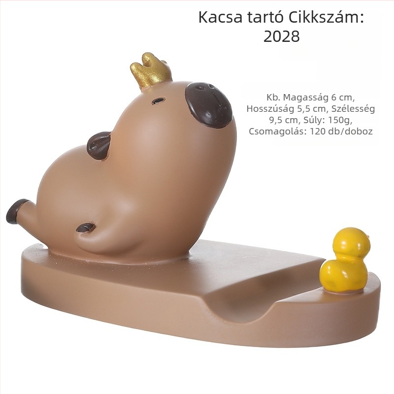 Capybara asztali dísz – tabletát és telefont tartó, kreatív és aranyos otthoni dekoráció