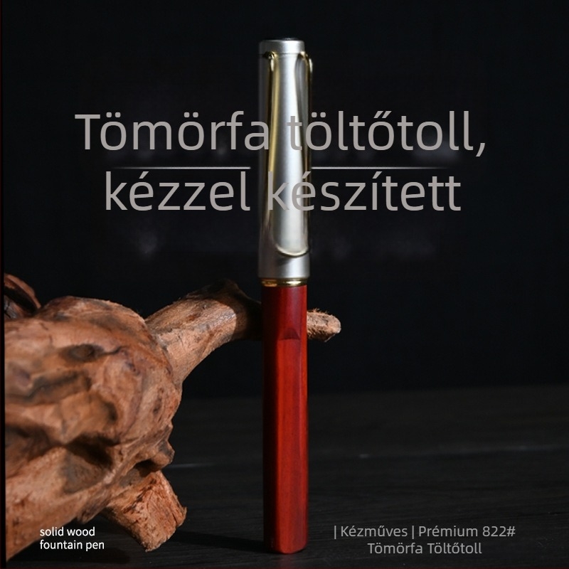 Szantálfa tölthető toll a aláíráshoz és kalligráfiához, retro stílus, gravírozható