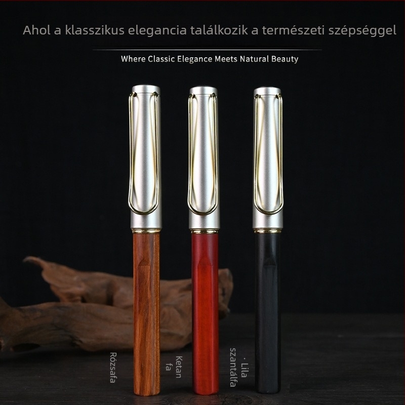 Szantálfa tölthető toll a aláíráshoz és kalligráfiához, retro stílus, gravírozható