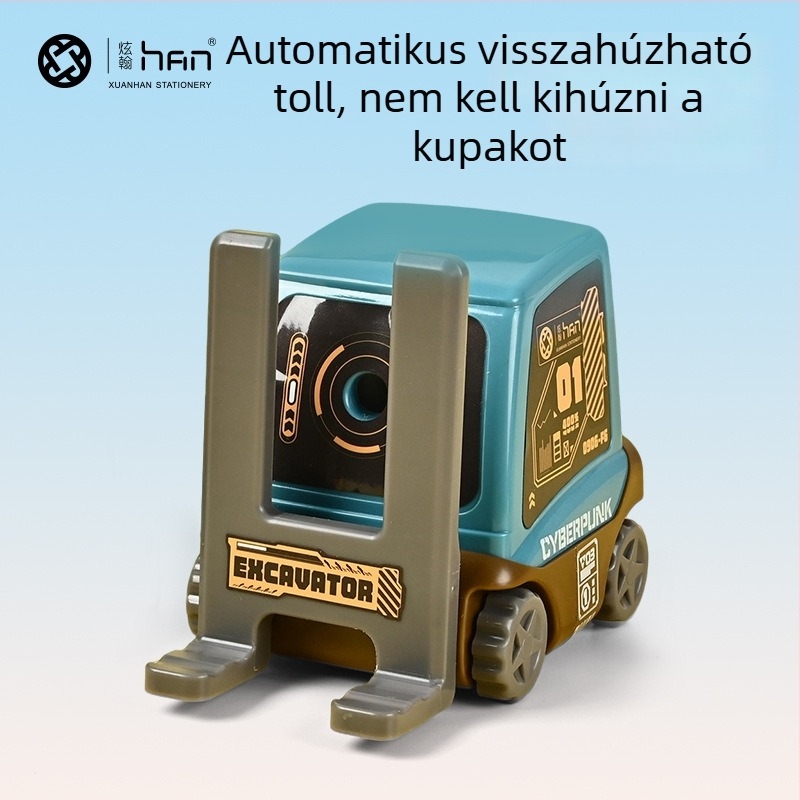 Rajzfilmfigurás villa alakú ceruzahegyező, kézi hajtású