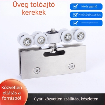 Üveges tolóajtó függő kereke – vasból és rozsdamentes acélból