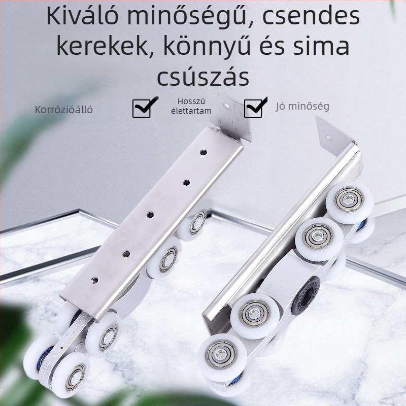Üveges tolóajtó függő kereke – vasból és rozsdamentes acélból