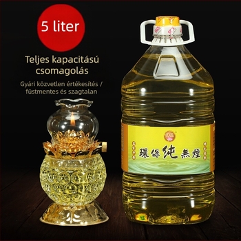Folyékony növényi lámpaolaj, 5 L, füstmentes és szagtalan, prémium lámpaolaj Buddha lámpákhoz