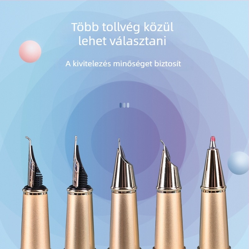 Prémium fém aláíró toll üzleti ajándékhoz – kettős tinta rendszer, kalligráfia és írásgyakorlás, logó nyomtatás lehetősége