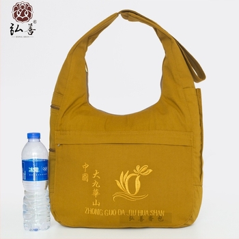 Hongshan Jiuhua Mountain vászon füstölő táska, félhold alakú, buddhista crossbody táska