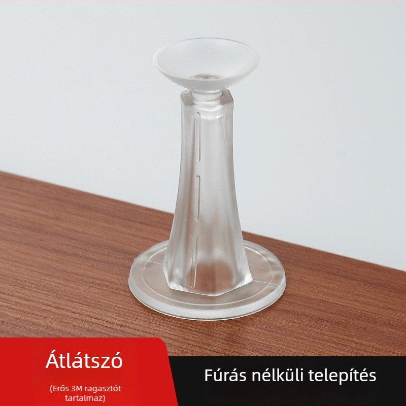Fúrás nélküli szilikon ajtóstop, fürdőszobai és faajtókhoz, gumírozott, hangtalan