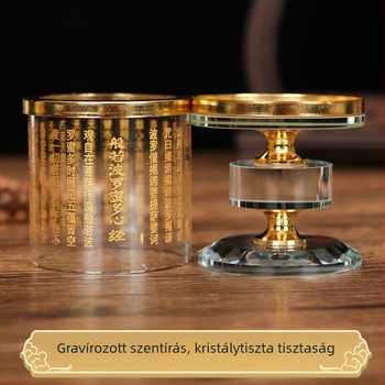 Kristályos lotus vajlámpatartó fedővel Buddha előtt felajánláshoz