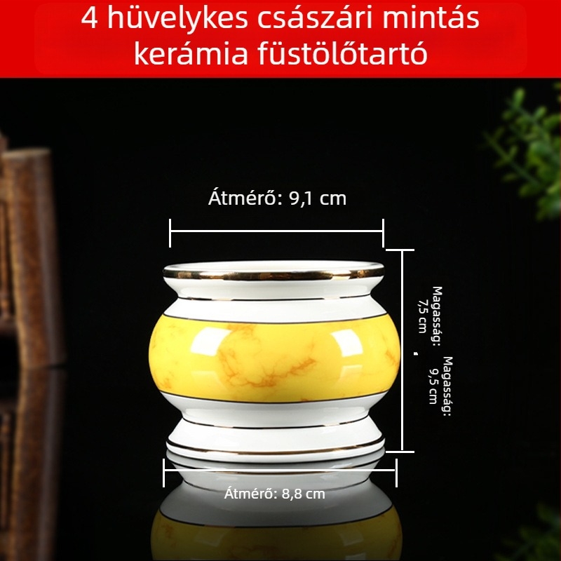 Császári mintájú kerámia tömjénező beltéri használatra