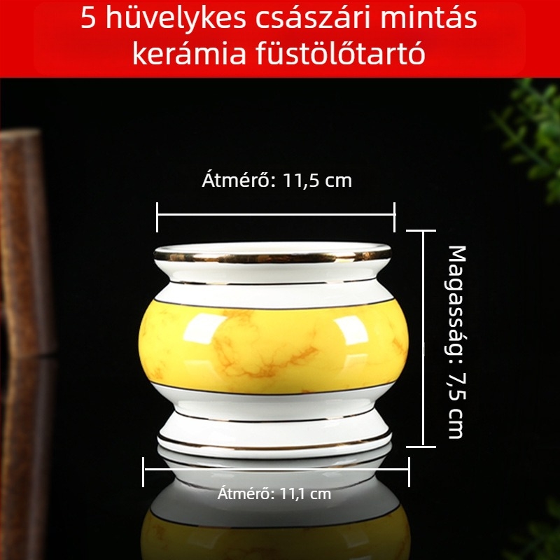 Császári mintájú kerámia tömjénező beltéri használatra
