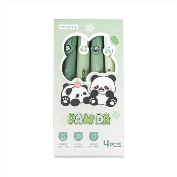 Rajzfilm panda ST-típusú gél toll, kattintós mechanizmus, műanyag test, dobozban