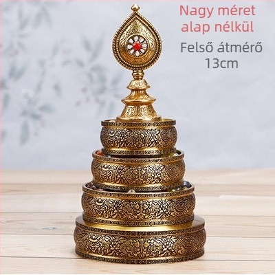 Tiszta réz mandala tál, kézzel faragott buddhista oltár dekoráció, hét kincses mandala