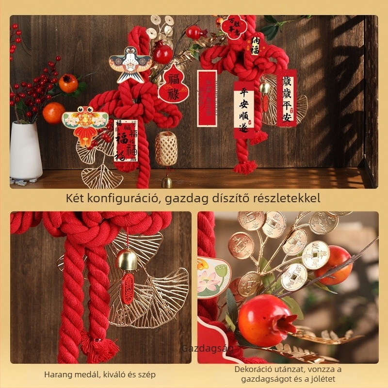 Tízezer karakteres kínai csomó DIY készlet – kézzel készített dekoráció a Ló évére