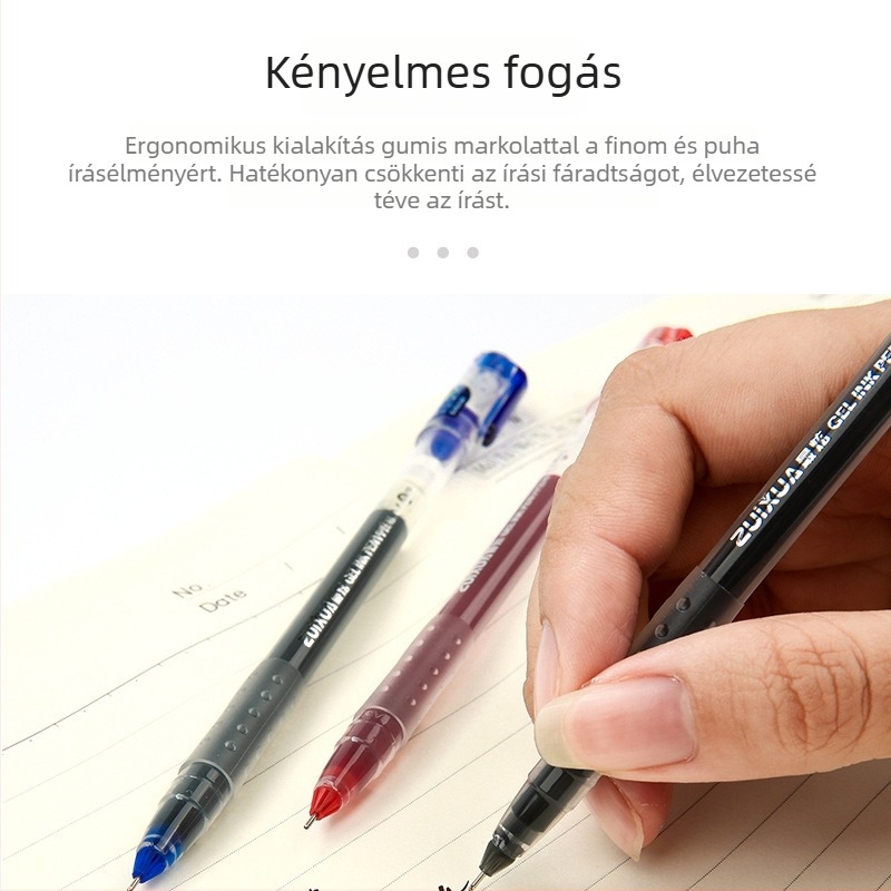 Gél toll 0,4 mm tűhegyes, vizsgákra, írásra és aláírásra, gyorsan száradó, kék/fekete/piros