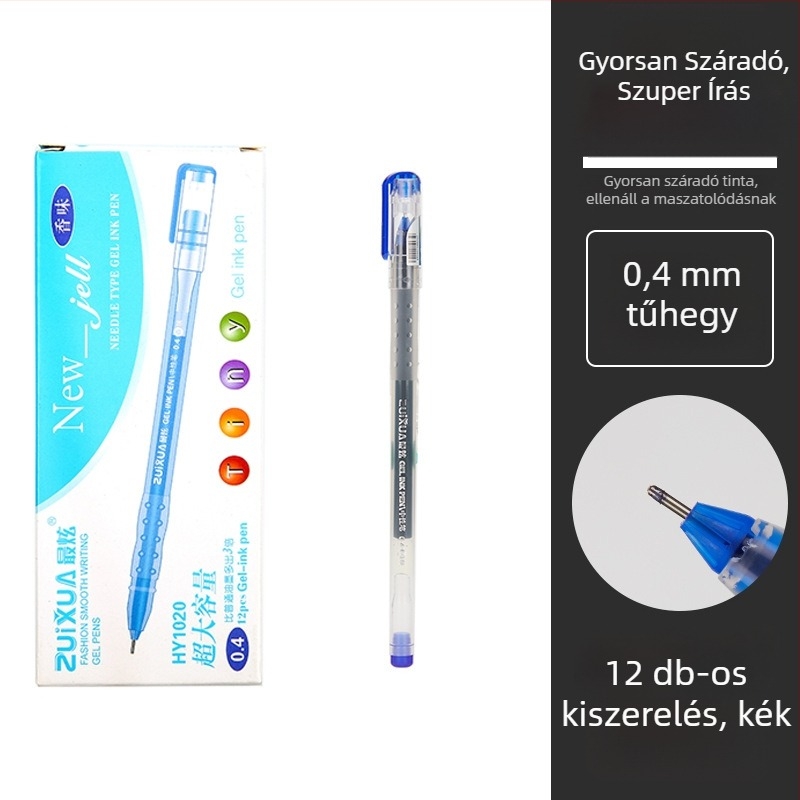 Gél toll 0,4 mm tűhegyes, vizsgákra, írásra és aláírásra, gyorsan száradó, kék/fekete/piros