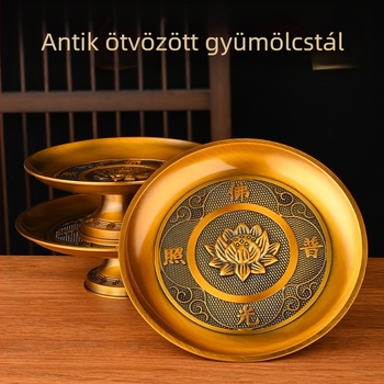 Ötvözetből készült kínáló tál otthoni Buddhához – vastagított gyümölcstál